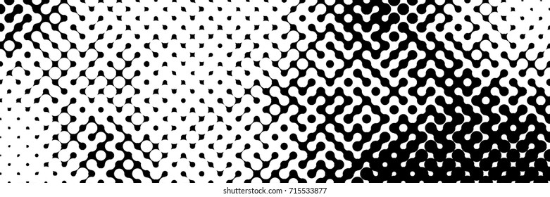 Abstract halftone pattern formed by black and white circles of different size.Vector illustration of a dotted background