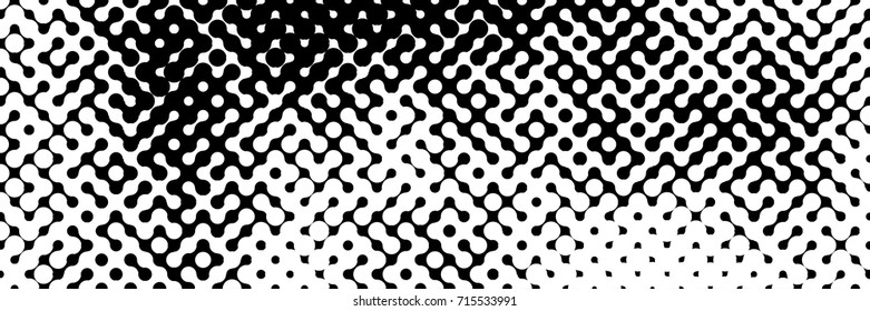 Abstract halftone pattern formed by black and white circles of different size.Vector illustration of a dotted background