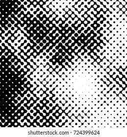 Abstract halftone pattern formed by black and white circles of different size.Vector illustration of a dotted background