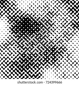 Abstract halftone pattern formed by black and white circles of different size.Vector illustration of a dotted background