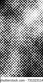 Abstract halftone pattern formed by black and white circles of different size.Vector illustration of a dotted background