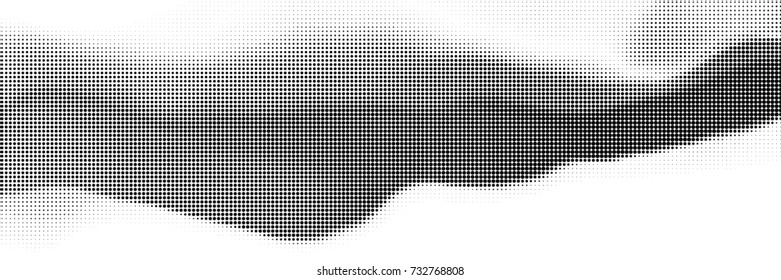 Abstract halftone pattern formed by black and white circles of different size.Vector illustration of a dotted background