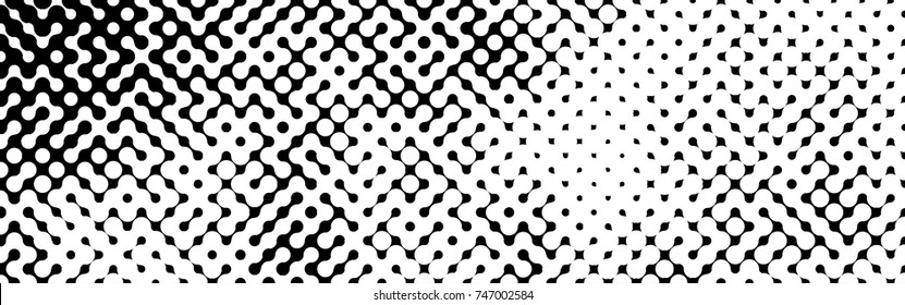 Abstract halftone pattern formed by black and white circles of different size.Vector illustration of a dotted background