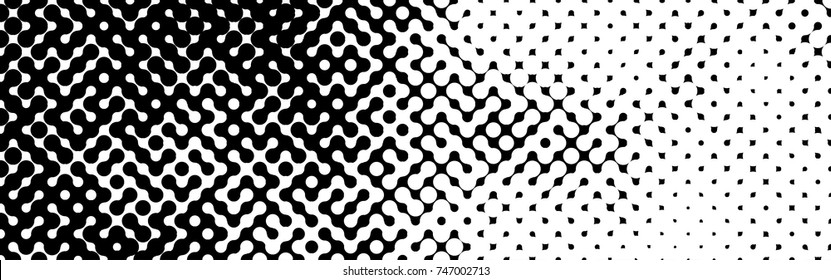 Abstract Halftone Pattern Formed By Black And White Circles Of Different Size.Vector Illustration Of A Dotted Background