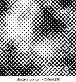 Abstract halftone pattern formed by black and white circles of different size.Vector illustration of a dotted background