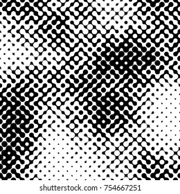 Abstract halftone pattern formed by black and white circles of different size.Vector illustration of a dotted background