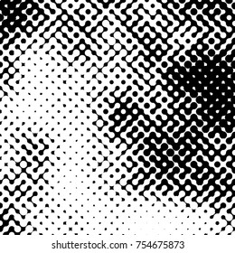 Abstract halftone pattern formed by black and white circles of different size.Vector illustration of a dotted background