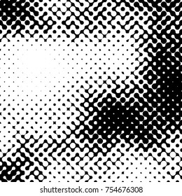 Abstract halftone pattern formed by black and white circles of different size.Vector illustration of a dotted background