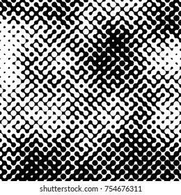 Abstract halftone pattern formed by black and white circles of different size.Vector illustration of a dotted background