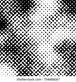 Abstract halftone pattern formed by black and white circles of different size.Vector illustration of a dotted background