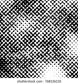 Abstract halftone pattern formed by black and white circles of different size.Vector illustration of a dotted background