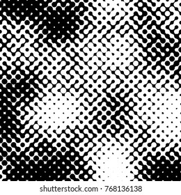Abstract halftone pattern formed by black and white circles of different size.Vector illustration of a dotted background