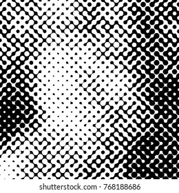 Abstract halftone pattern formed by black and white circles of different size.Vector illustration of a dotted background