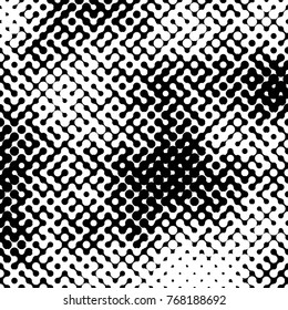 Abstract halftone pattern formed by black and white circles of different size.Vector illustration of a dotted background