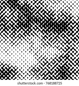Abstract halftone pattern formed by black and white circles of different size.Vector illustration of a dotted background