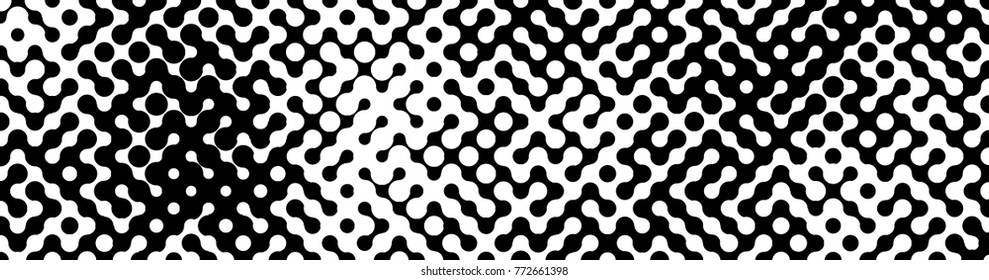 Abstract halftone pattern formed by black and white circles of different size.Vector illustration of a dotted background