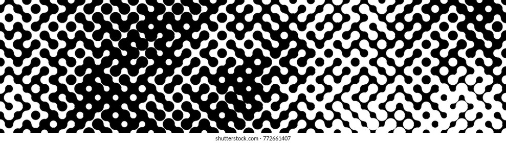 Abstract halftone pattern formed by black and white circles of different size.Vector illustration of a dotted background