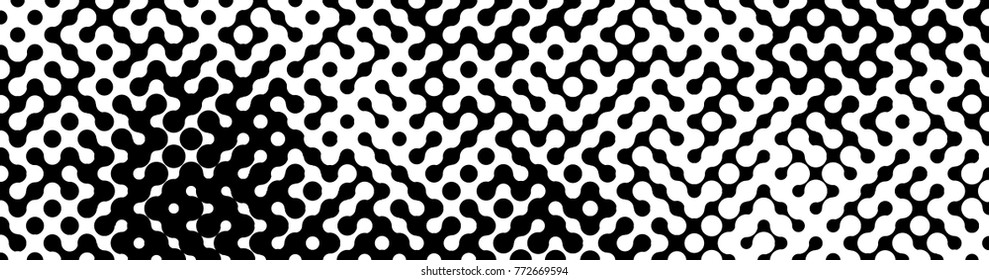 Abstract halftone pattern formed by black and white circles of different size.Vector illustration of a dotted background