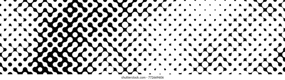 Abstract halftone pattern formed by black and white circles of different size.Vector illustration of a dotted background