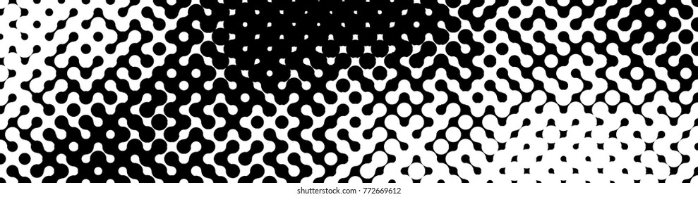 Abstract halftone pattern formed by black and white circles of different size.Vector illustration of a dotted background