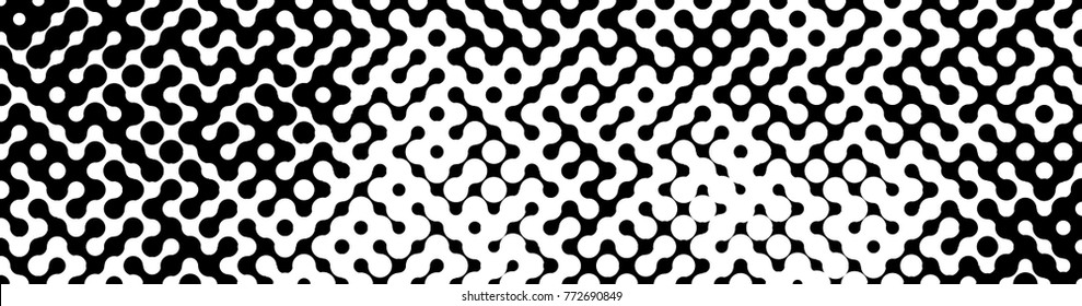 Abstract halftone pattern formed by black and white circles of different size.Vector illustration of a dotted background