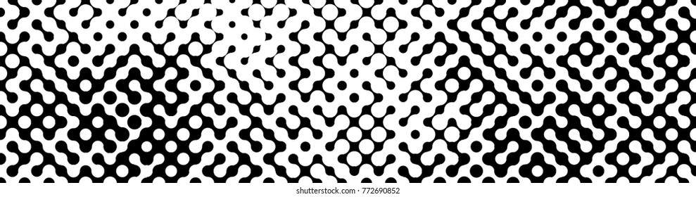 Abstract halftone pattern formed by black and white circles of different size.Vector illustration of a dotted background