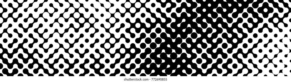 Abstract halftone pattern formed by black and white circles of different size.Vector illustration of a dotted background