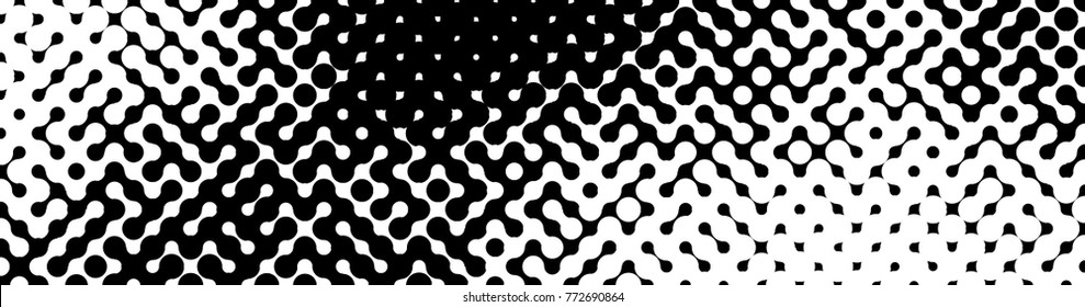 Abstract halftone pattern formed by black and white circles of different size.Vector illustration of a dotted background