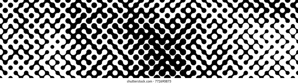 Abstract halftone pattern formed by black and white circles of different size.Vector illustration of a dotted background