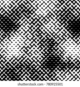 Abstract halftone pattern formed by black and white circles of different size.Vector illustration of a dotted background