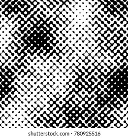 Abstract halftone pattern formed by black and white circles of different size.Vector illustration of a dotted background