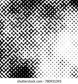 Abstract halftone pattern formed by black and white circles of different size.Vector illustration of a dotted background