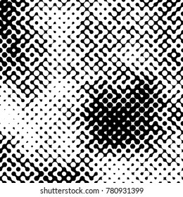 Abstract halftone pattern formed by black and white circles of different size.Vector illustration of a dotted background