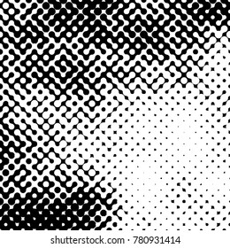 Abstract halftone pattern formed by black and white circles of different size.Vector illustration of a dotted background