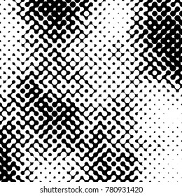 Abstract halftone pattern formed by black and white circles of different size.Vector illustration of a dotted background