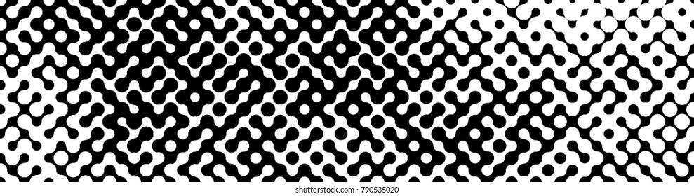 Abstract halftone pattern formed by black and white circles of different size.Vector illustration of a dotted background
