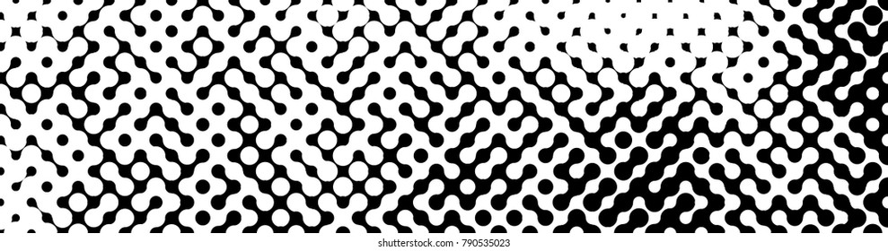 Abstract halftone pattern formed by black and white circles of different size.Vector illustration of a dotted background