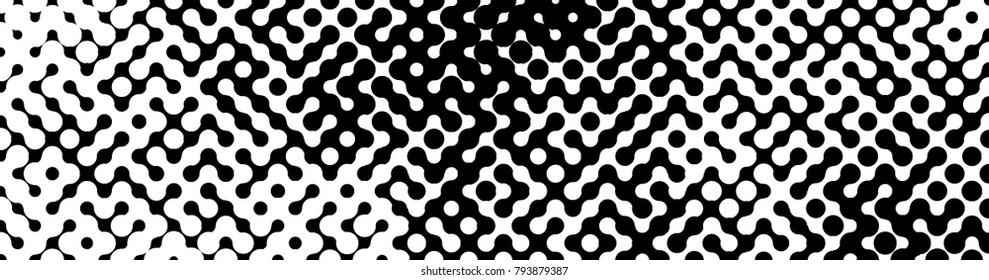 Abstract halftone pattern formed by black and white circles of different size.Vector illustration of a dotted background