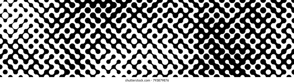 Abstract halftone pattern formed by black and white circles of different size.Vector illustration of a dotted background