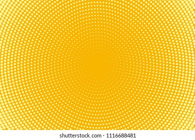 Abstract halftone pattern. Futuristic panel. Grunge dotted backdrop with circles, dots, point. Design element for web banners, posters, cards, wallpapers, sites. Yellow and orange color