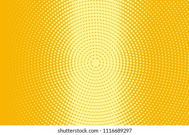 Abstract halftone pattern. Futuristic panel. Grunge dotted backdrop with circles, dots, point. Design element for web banners, posters, cards, wallpapers, sites. Yellow and orange color