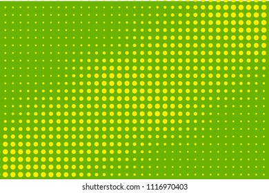 Abstract halftone pattern. Futuristic panel. Grunge dotted backdrop with circles, dots, point. Design element for web banners, posters, cards, wallpapers, sites. Green, yellow color