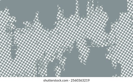 Abstract halftone pattern with a grunge overlay in gray tones, showcasing modern design and artistic texture. Perfect for backgrounds, industrial themes, or technology-inspired projects