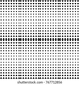 Abstract halftone pattern with hearts for Valentine's Day. Vector halftone background for design banners, posters, business projects, pop art texture, covers.