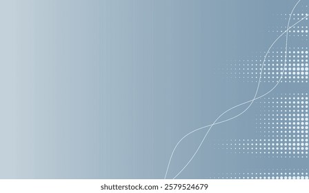 Abstract Halftone Pattern on Gradient Background with Flowing White Lines, Soft Gray Tones and Simple Modern Style for Presentation or Website Header