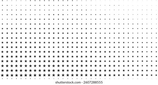 Abstract Halftone Pattern With Stars in Monochrome Style. Vector llustration