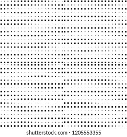 Abstract halftone pattern. Vector halftone background of squares for design banners, posters, business projects, pop art texture, covers. Geometric black and white texture.