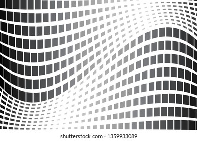 Abstract halftone pattern. Vector halftone background of squares for design banners, posters, business projects, pop art texture, covers. Geometric black and white texture.