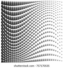 Abstract halftone pattern. Vector halftone background for design banners, posters, business projects, pop art texture, covers. Geometric black and white texture. Christmas tree.