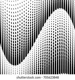 Abstract halftone pattern. Vector black and white background of quadrangles for design banners, posters, business projects.Visual distortion.
